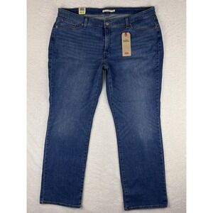 Levi's 414 Classic Straight Womens Jeans Medium Wash Mid Rise Jeans Size 24W NWT
